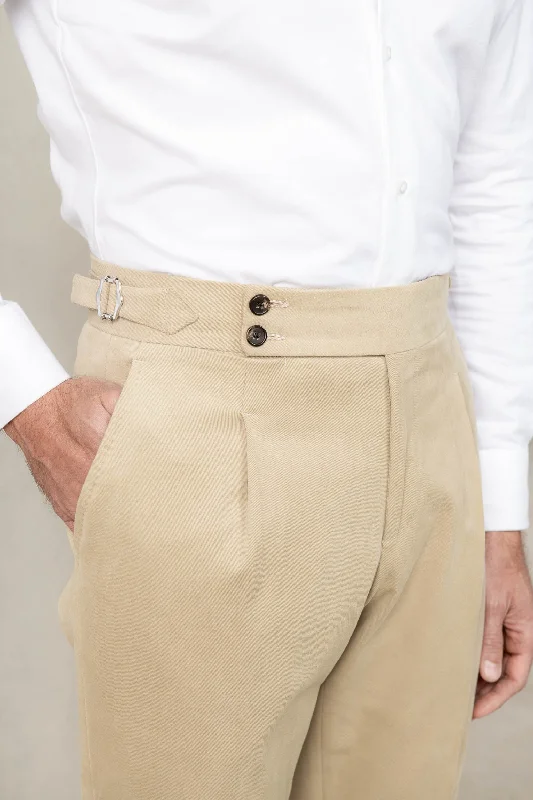 Beige cotton trousers  "Soragna Capsule Collection" - Made in Italy