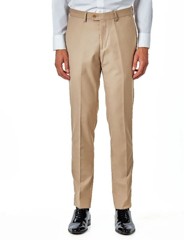 FORMAL TAILORED DRESS SUIT TROUSERS IN CHAMPAGNE CREAM