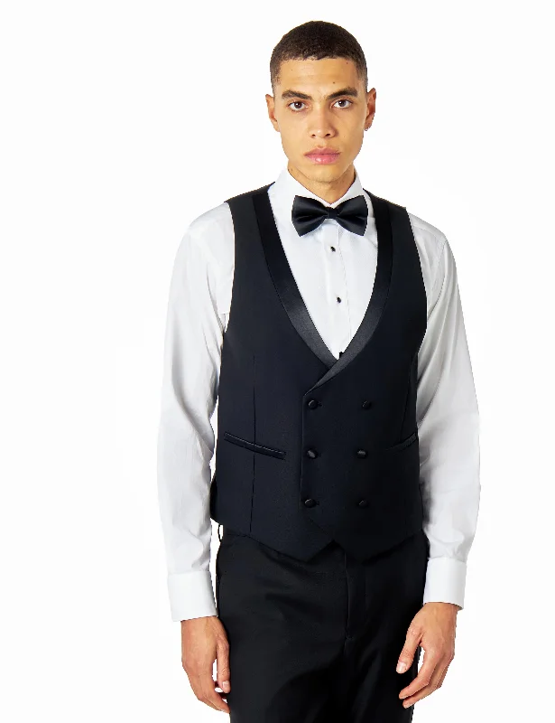 GREG – CLASSIC BLACK WEDDING DRESS WAISTCOAT