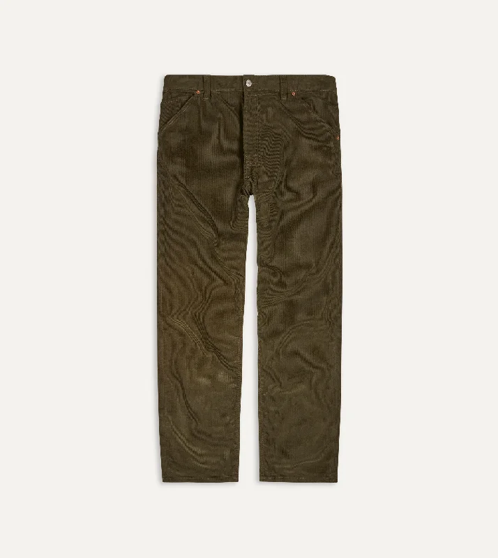 Green Japanese Selvedge Needlecord Five-Pocket Trousers