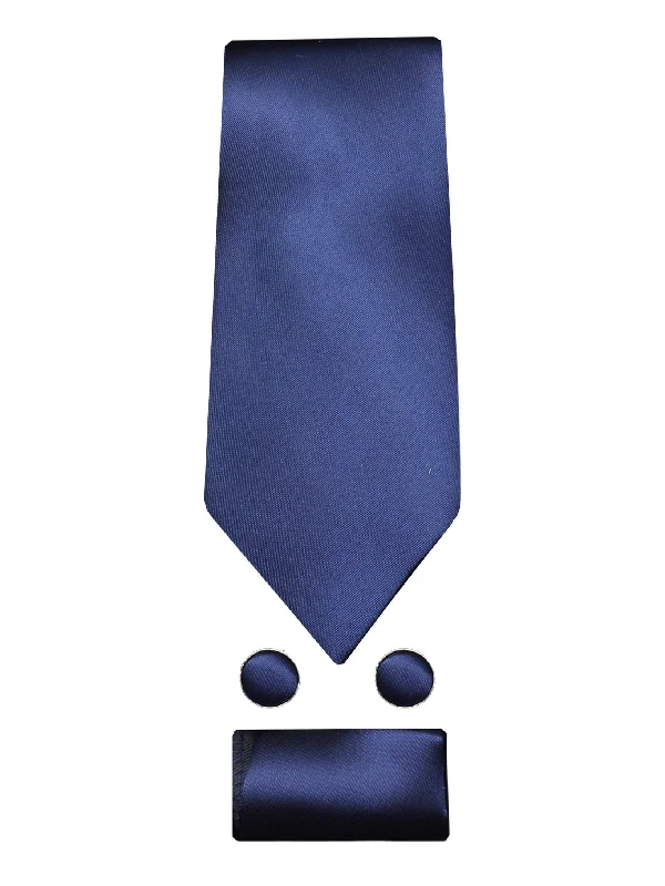 PLAIN SILK NAVY TIE