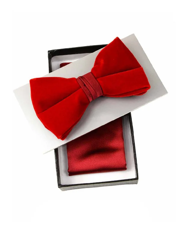 RED VELVET BOW TIE FERRARI RED COLOR