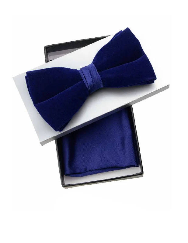 ROYAL BLUE VELVET BOW TIE