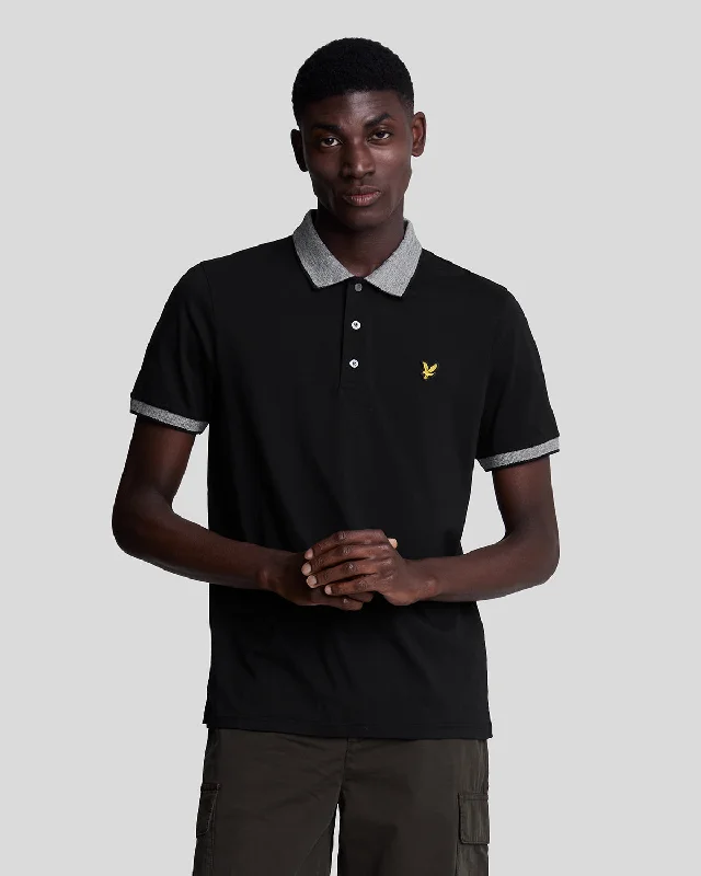 Men's Shirts with Patchwork SleevesBranded Tipped Polo Shirt