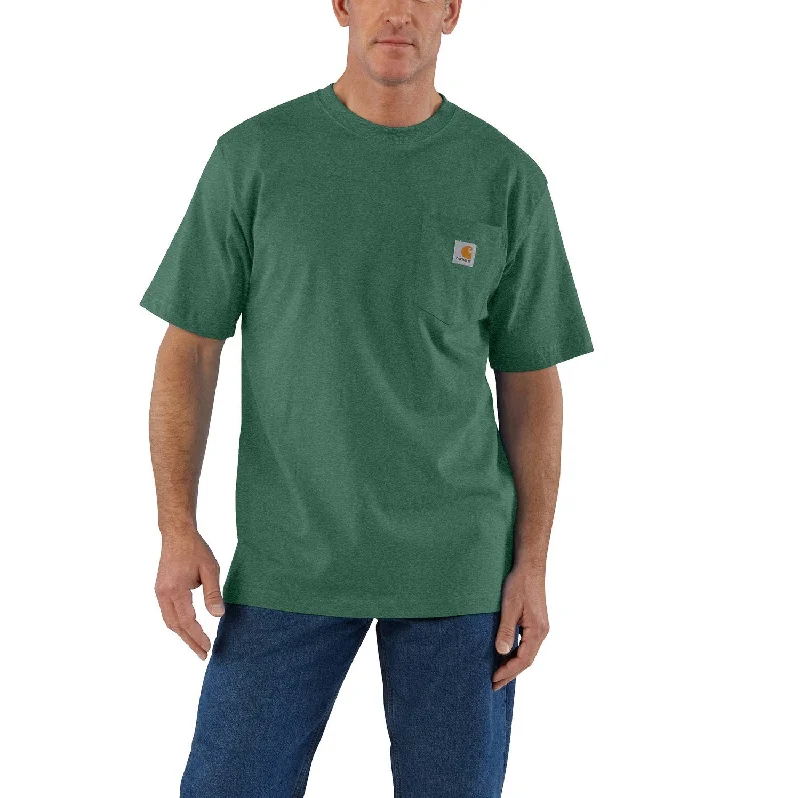 Men's Shirts with Embroidered DesignsCarhartt Men's Short Sleeve Pocket T-Shirt_Frosted Balsam Heather