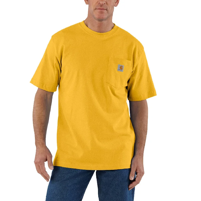 Men's Shirts with Velcro ClosuresCarhartt Men's Short Sleeve Pocket T-Shirt_Honeycomb Heather