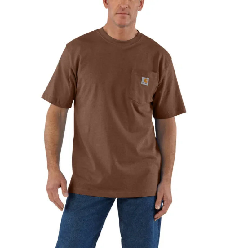 Men's Shirts for Outdoor ActivitiesCarhartt Men's Short Sleeve Pocket T-Shirt_Mocha Heather