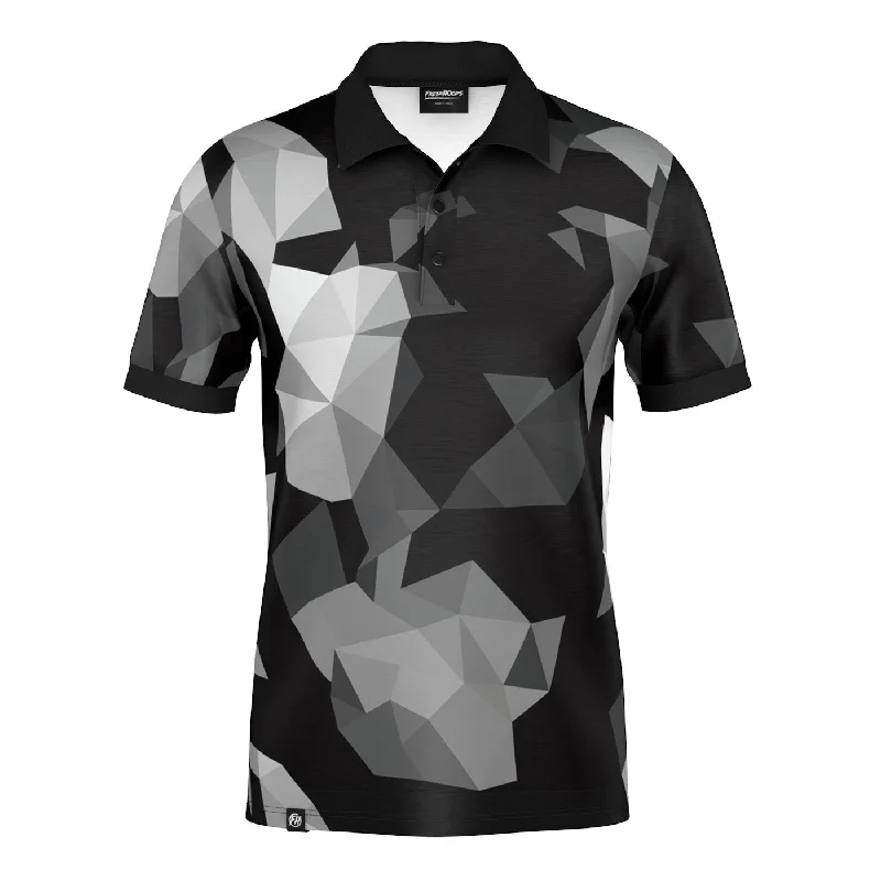 Men's Shirts with Checkered PatternsCubes Black Polo Shirt