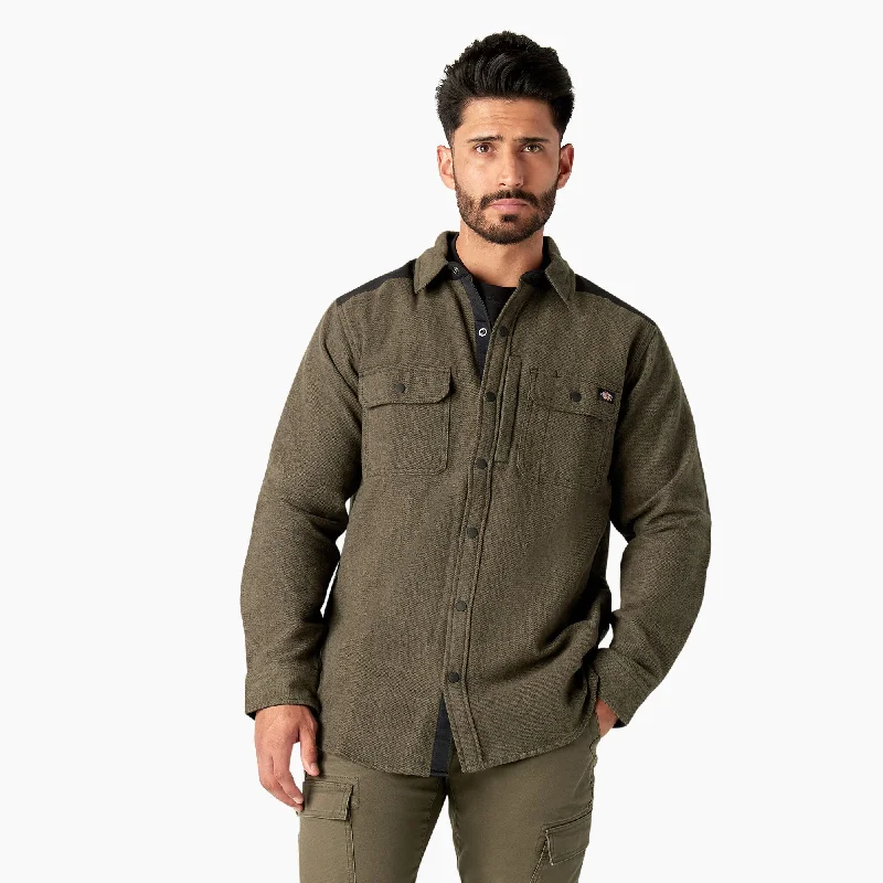 Men's Shirts with Hidden ButtonsDickies Men's Performance Snap-Front Long Sleeve Flannel Work Shirt