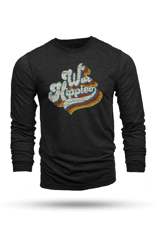 Men's Shirts with Embellished HemlinesWar Hippies - Retro - Long-Sleeve T-Shirt