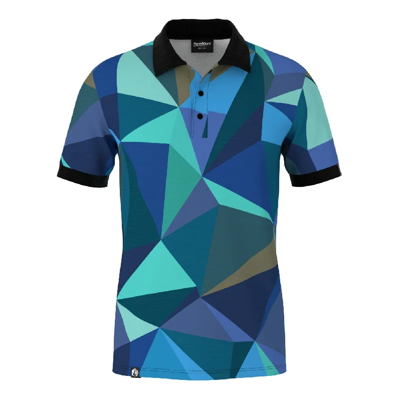 Men's Shirts with Contrast StitchingMoonlit Cubes Polo Shirt