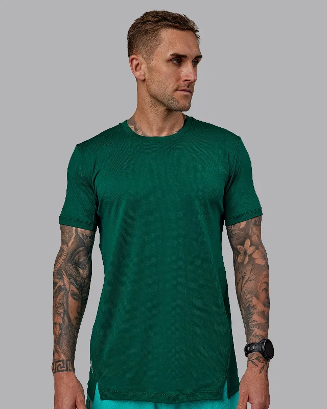 Warm Men's Fleece-Lined TopsPace Running Tee - Malachite