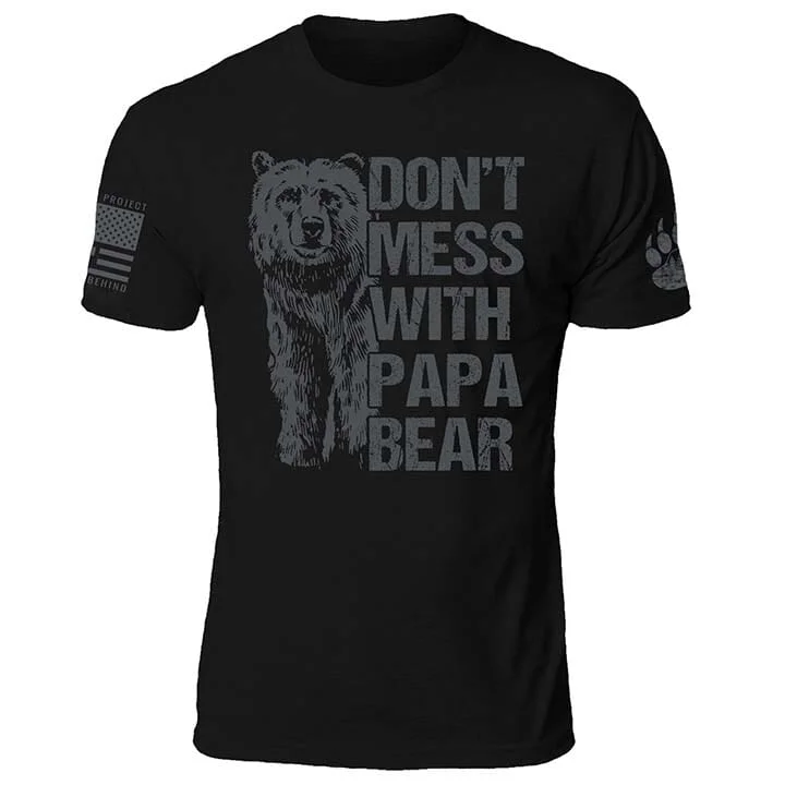 Men's Shirts with Contrast CollarsDon't Mess With Papa Bear