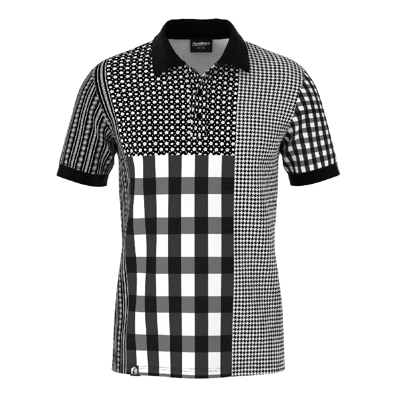 Men's Shirts with Elastic WaistbandsPatches Polo Shirt