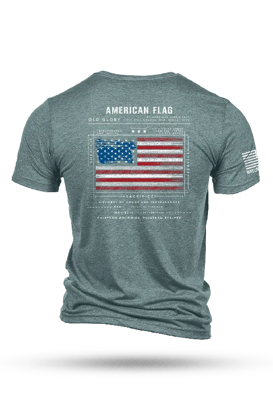 Breathable Men's Mesh TopsAmerican Flag Schematic - T-Shirt