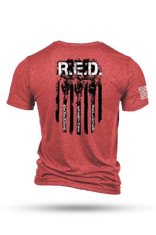 Comfortable Men's Polo ShirtsRED Remember Everyone Deployed - T-Shirt