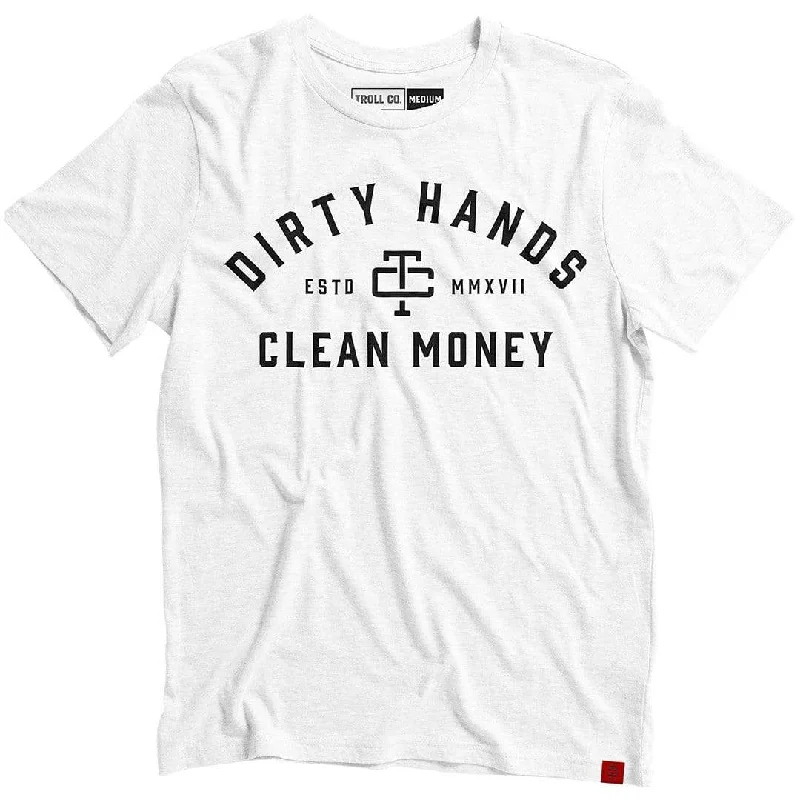 Men's Shirts with Short PlacketsTroll Co. Men's 'Dirty Hands Clean Money' Classic Short Sleeve Crewneck T-Shirt