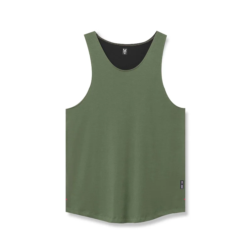 Men's Shirts with Hidden Buttons0808. Supima® Vented Tank - Olive