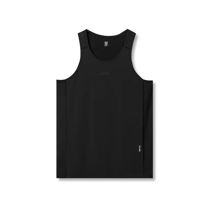 Men's Shirts with Lace-Up Hemlines0809. Supima® Mesh Panel Training Singlet  - Black