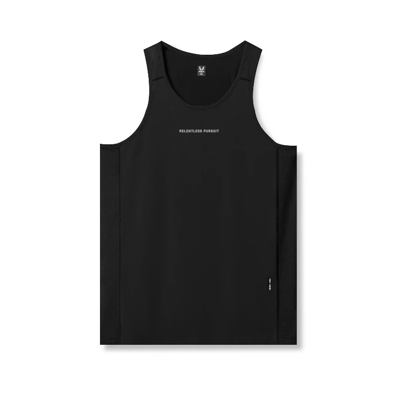 Men's Shirts with Asymmetrical Hemlines0809. Supima® Mesh Panel Training Singlet - Black "RP"