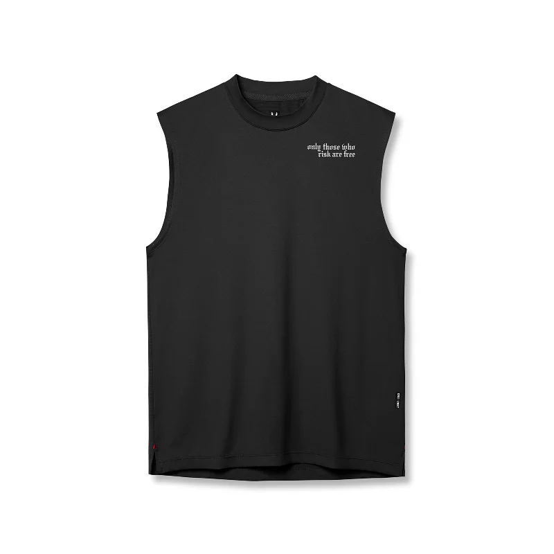 Men's Shirts with Short Plackets0927. 3D-Lite® 2.0 Lycra® Relaxed Cutoff - Black "Brush Wings"