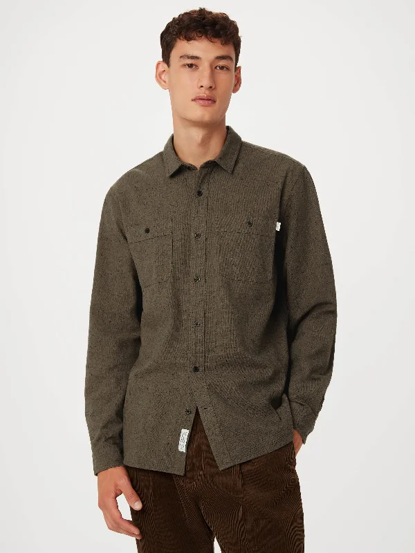 Men's Skinny-Fit Shirts for a Trendy LookThe Nepped Shirt in Brown