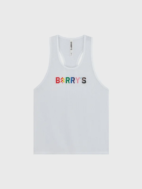 Casual Men's T-ShirtsBARRY'S PRIDE RELAY WHITE MESH TANK