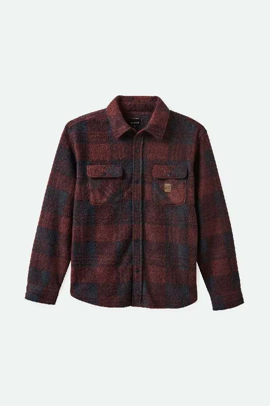 Men's Affordable Shirts for Budget-Friendly StyleBowery Arctic Stretch L/S Fleece - Cordovan Red/Washed Navy Plaid