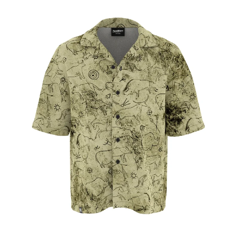 Men's Easy-Care Shirts for Busy LifestylesCave Paintings Oversized Button Shirt