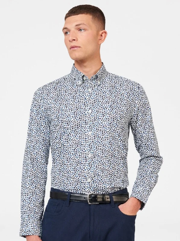 Men's Breathable Shirts for Warm ClimatesDitsy Floral Print Long Sleeve Shirt