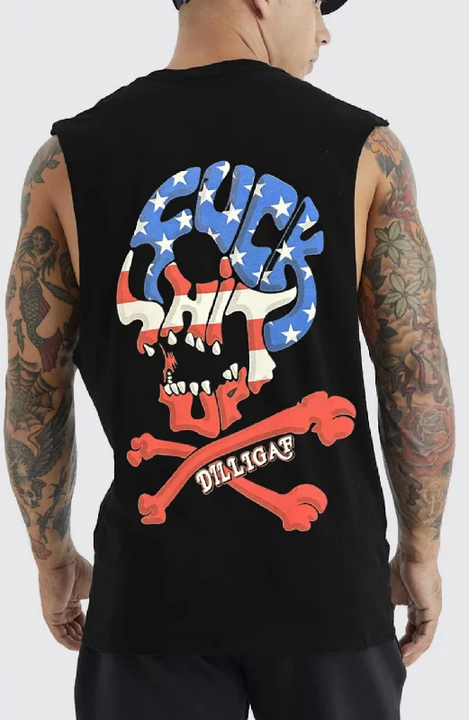 Men's Shirts with Appliqué DetailsFuck Shit Up Muscle shirt