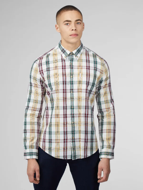 Men's Monochrome Shirts for a Minimalist VibeSignature Heritage Check Shirt - Snow White