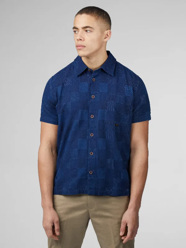 Men's Luxury Shirts for High-End FashionB by Ben Sherman Indigo Check Shirt - Dark Navy