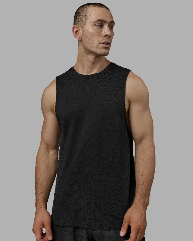 Men's Shirts with Raw-Edge HemlinesAeroFLX+ Seamless Muscle Tank - Black Marl