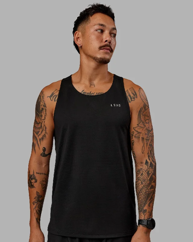 Men's Shirts with Button-Down CollarsPerform VapourFLX Tank - Black-Reflective