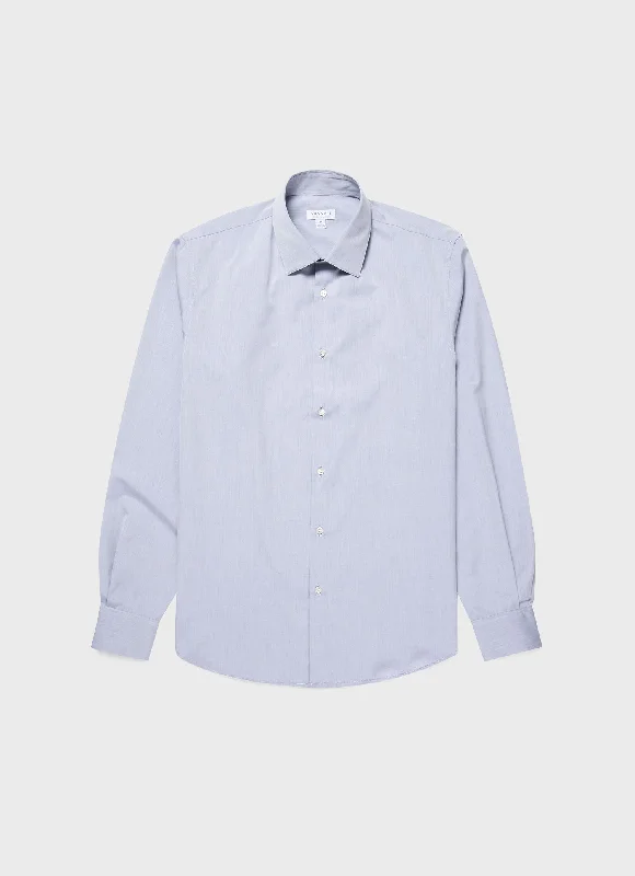 Men's Patterned Dress Shirts for a Unique TwistMen's Sea Island Cotton Shirt in Light Blue