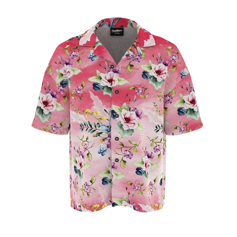 Men's Monochrome Shirts for a Minimalist VibePink intoxication Oversized Button Shirt