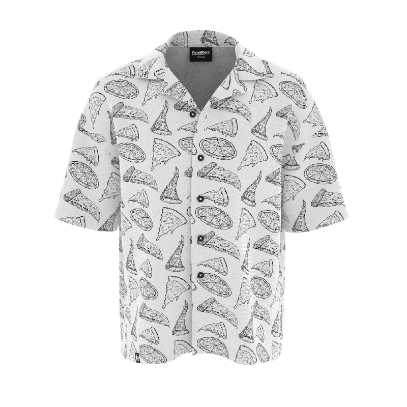 Men's Vintage T-Shirts for a Retro VibePizza Party Oversized Button Shirt