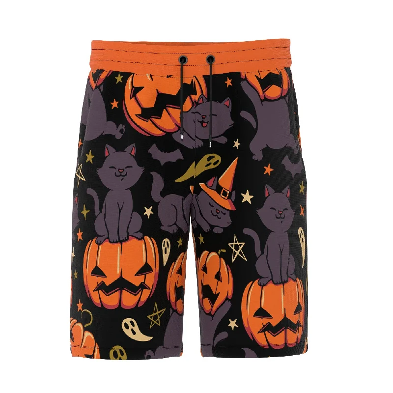 Layered Men's OverallsPumpkin Field Cat Shorts