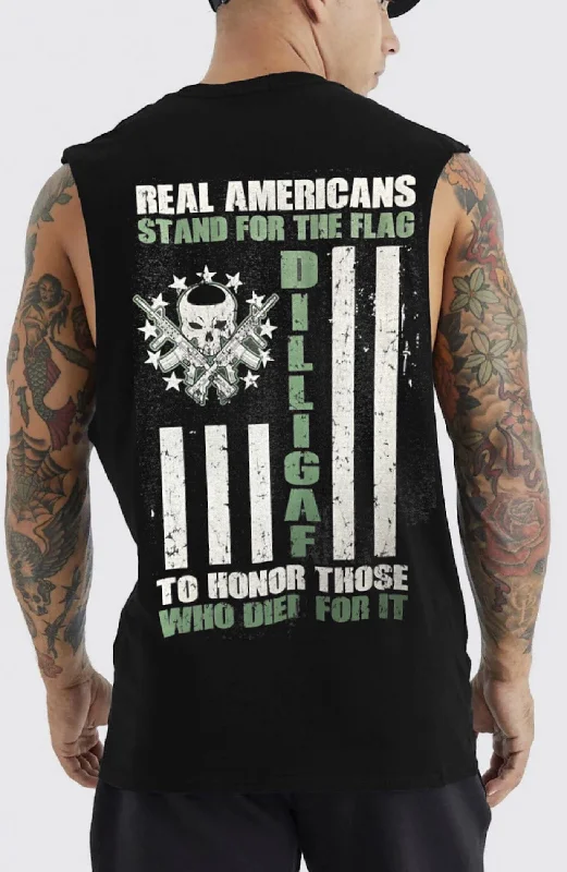 Men's Shirts with Geometric PatternsStand for the Flag Muscle shirt