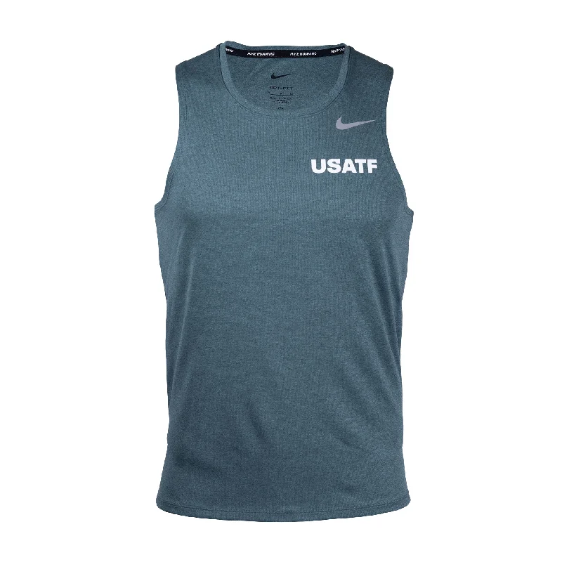 Men's Shirts with Single-Breasted DesignsNike USATF Men's Dri-FIT Miler Tank