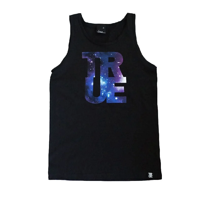 Men's Unique and Designer TopsTrue Mens Logo Galaxy Tank Top Black