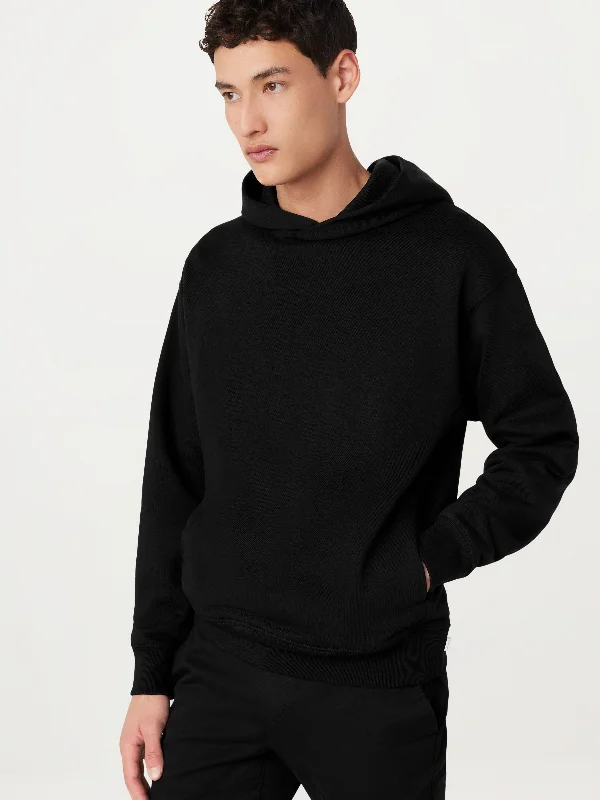 Men's Sweaters with Zip-Up CollarsThe French Terry Hoodie in Black