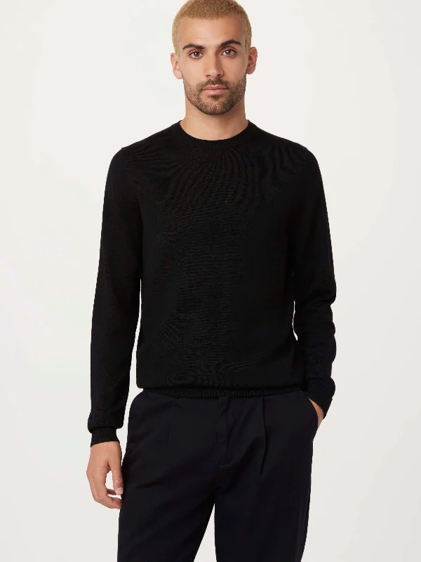 Men's Sweaters for LayeringThe Merino Crewneck Sweater in Black