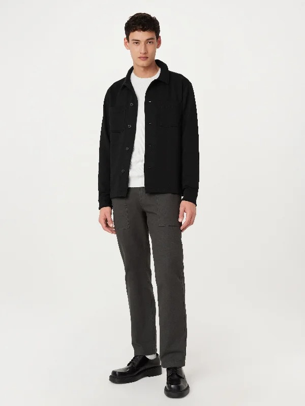 Cozy Men's Cable-Knit SweatersThe Jordan French Terry Overshirt in Black