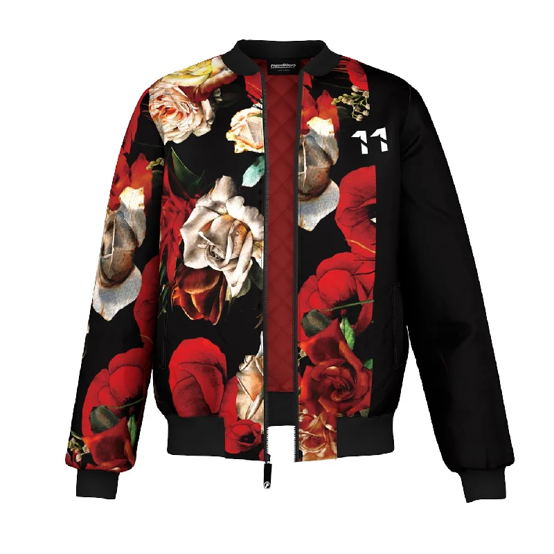 Men's Coats with Embroidered DetailsAntique Flowers Bomber Jacket