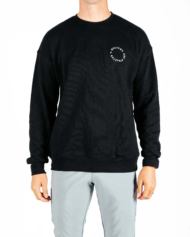 Men's Hoodies with Reinforced CuffsBlack Golfers Are Athletes Crew Neck