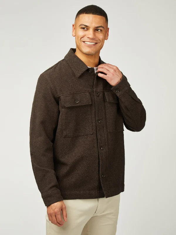 Men's Coats with VentilationCotton Jacket - Cocoa