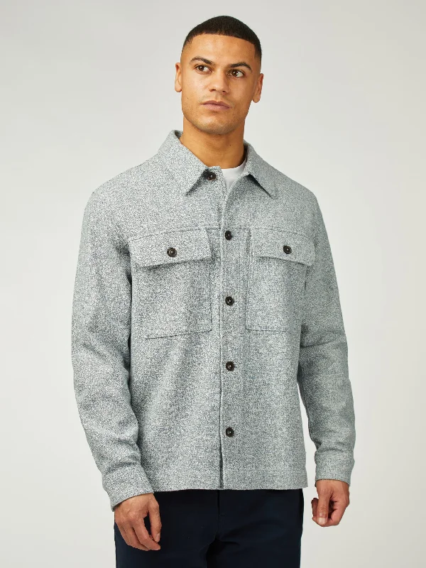 Men's Coats with Military InfluenceCotton Jacket - Sea