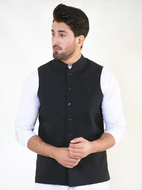 Casual Men's Bomber JacketsPremium Black Waistcoat for Men